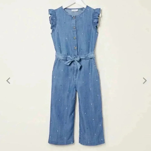 Fat Face Young Crew Chambray Kara Spot Jumpsuit - Picture 5 of 6